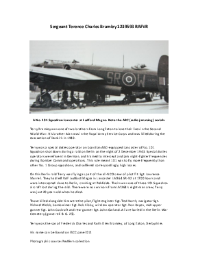 A preview of a PDF biography for Bramley, Terence Charles
